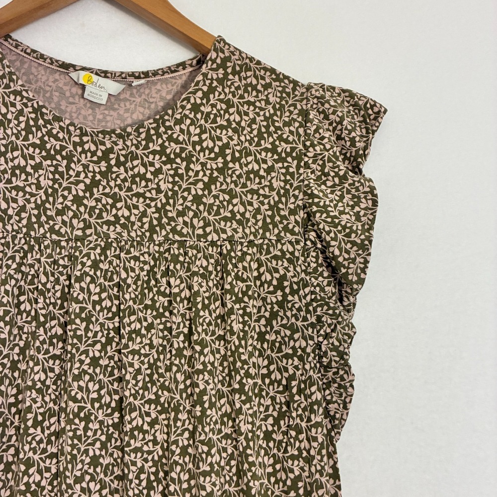 Boden Dress Womens 8L Floral Flutter Sleeve Ruffle Feminine Cottage Peasant Boho - Picture 4 of 10